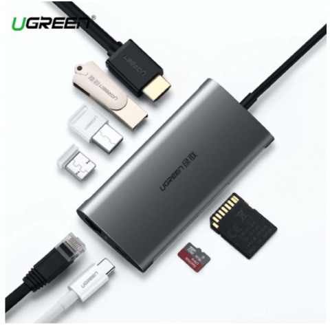 Cáp USB type-C to HDMI/USB 3.0/SD/TF/Lan Ugreen 50538